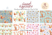 Sweet Squirrels -Huge Watercolor Set, an Animal Illustration by SmallHouseBigPony (Thumbnail 7 of 14)