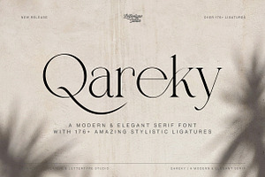 Qareky a Modern & Elegant Serif, a Serif Font by Lettertype Studio