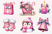 Pink Sweet Cute Christmas Clipart, an Illustration by Dream Creation (Thumbnail 4 of 7)