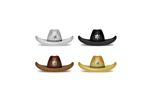 Realistic 3d Sheriff Hat. Vector