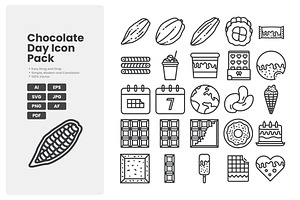 Chocolate Icon Pack, an Outline Icon by erifqizeicon