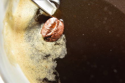 Interior detail of cup with coffee with grain and foam, a Food & Drink Photo by Davizro's Market