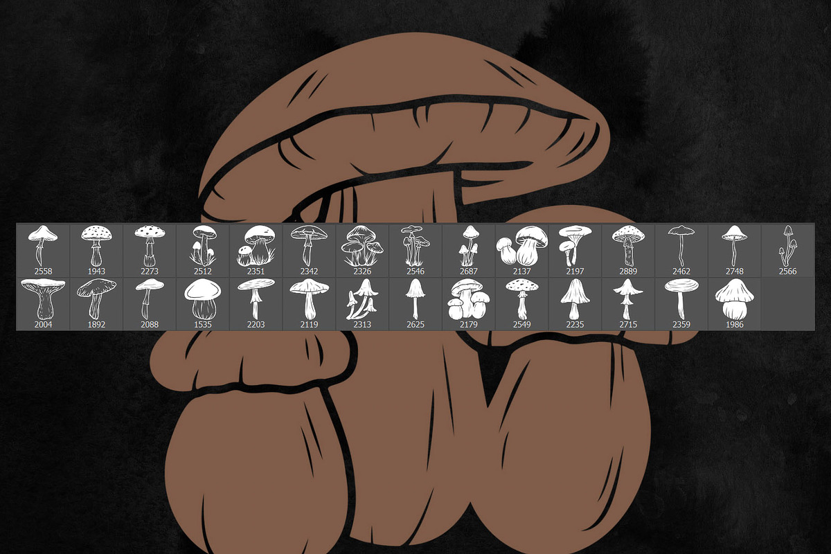 Mushroom Photoshop Stamp Brushes, a Brush Add-On by ArtistMef (Photo 3 of 4)