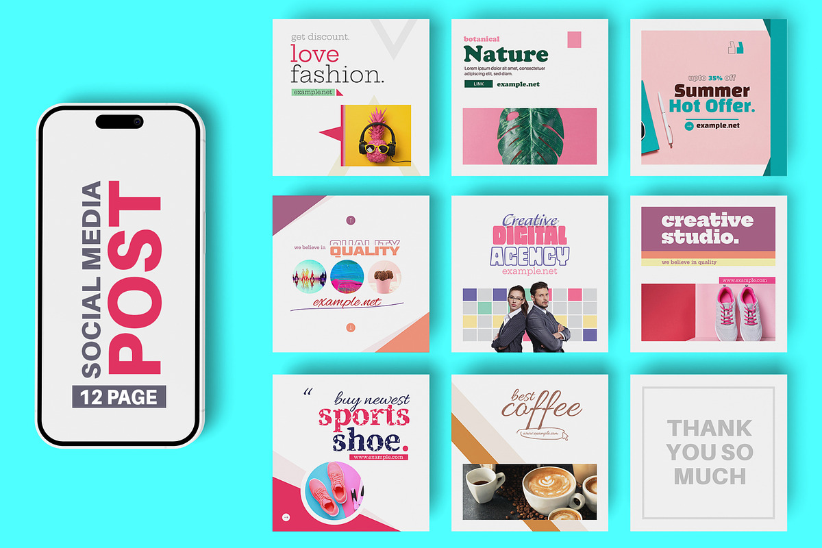 Social Media Post Layout, a Social Media Template by MightyDesign (Photo 1 of 7)
