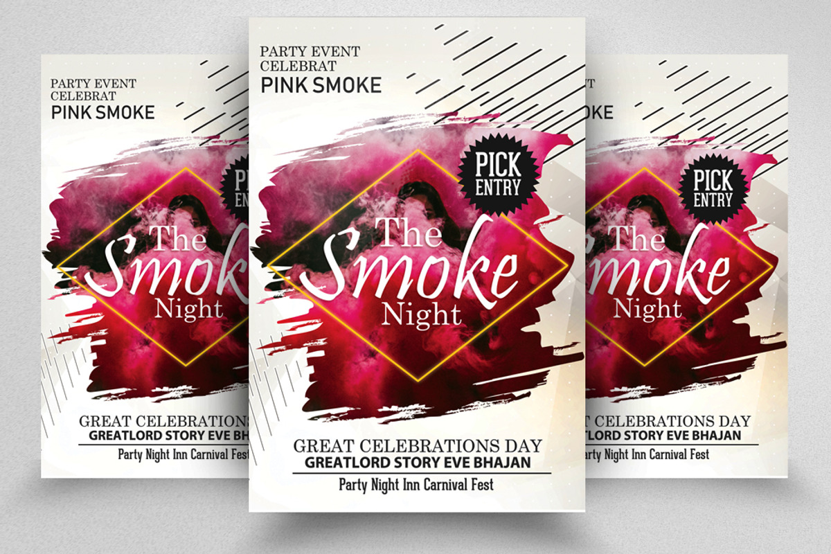 Electro Smoke Sounds Party Flyer, a Flyer Template by Design Up