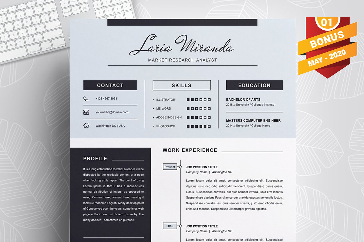Resume/CV Bundle | 200+ for $29, a Resume Template by ResumeInventor (Photo 112 of 207)