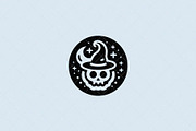 Skull Witch Emblem, a Seasonal Illustration by Vectorium Studio (Thumbnail 2 of 3)