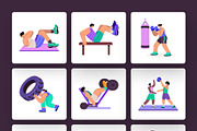 Exercise Illustration Set, a Healthcare Illustration by Brickclay (Thumbnail 8 of 9)