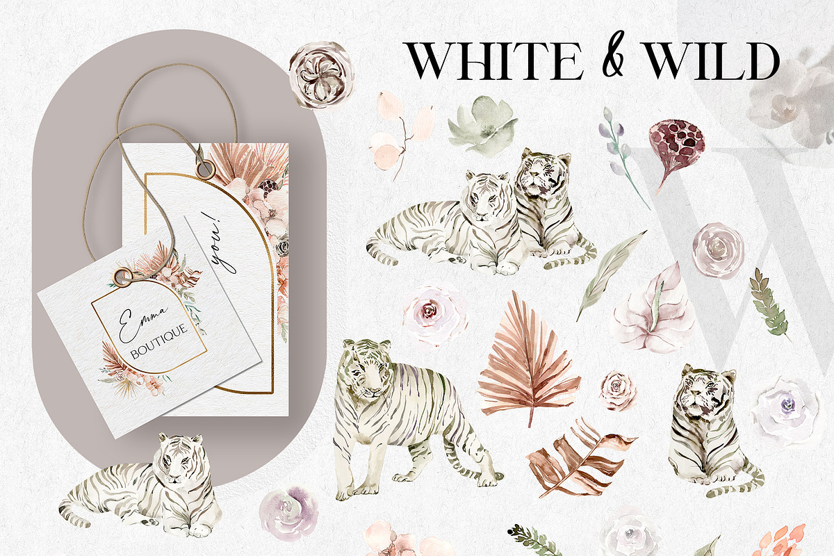 Wild Tigers - Boho Jungle set, an Animal Illustration by Olga Koelsch (Photo 12 of 14)