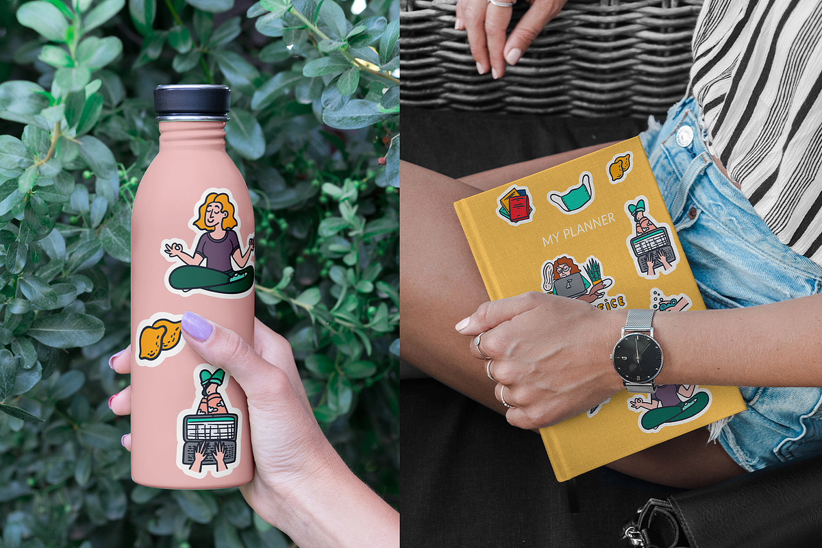 Covid-19 Sticker Pack (ENG), a Technology Illustration by helgascandinavus (Photo 4 of 7)