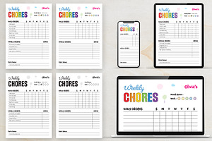 Weekly / Daily Chore Chart For Kids