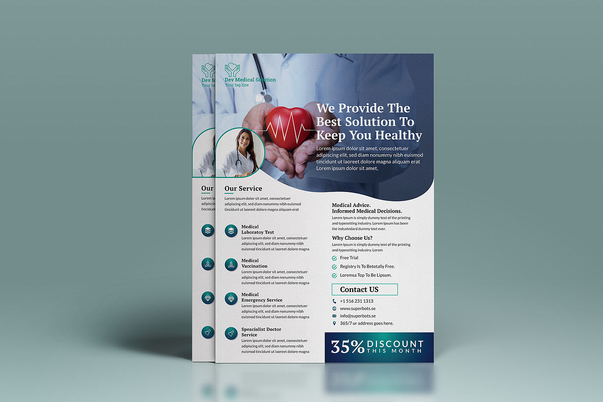 Modern Medical & Healthcare Flyer, a Flyer Template by litoondev (Photo 2 of 3)