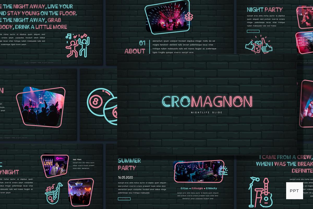 Cromagnon - Neon Presentation, a Presentation Template by deasign (Photo 1 of 14)