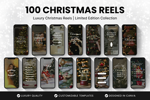 100 Luxury Christmas Reels Templates