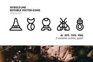 50 Witchcraft Icons