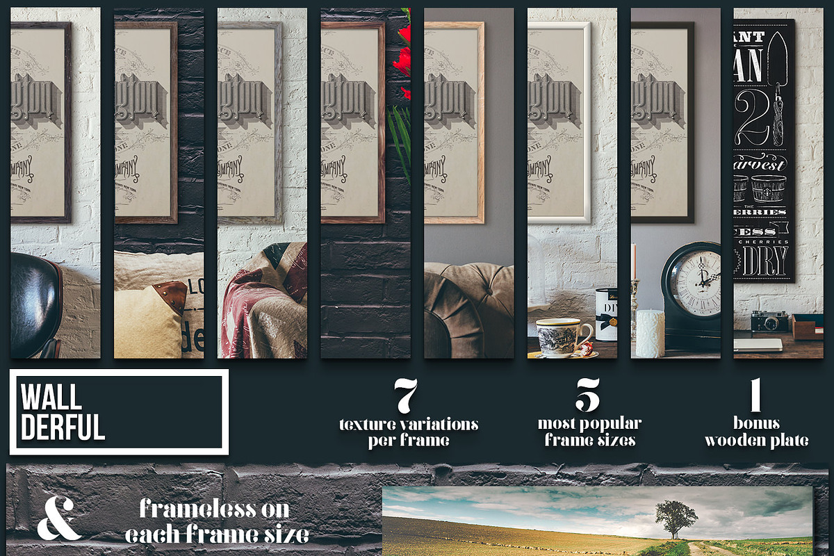 Wallderful - Frames Mockups, a Product Mockup by Madebyvadim (Photo 2 of 5)
