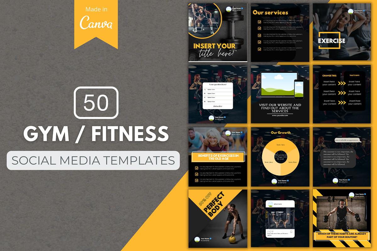 2 in 1 Gym Canva Templates Bundle, a Social Media Template by Canvagator (Photo 2 of 5)