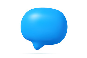 3d Blank blue speech bubble pin, an Object Illustration by ModVector