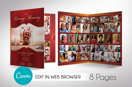 Loving Tabloid Funeral Program Canva, a Brochure Template by Godserv Designs