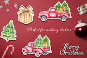 Classic christmas cars set, an Illustration by svetodesign (Thumbnail 3 of 10)