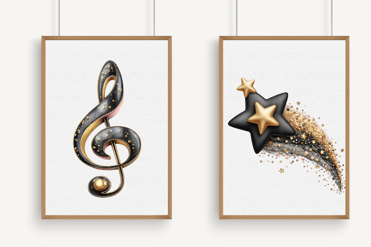 Black and Gold New Year Clipart, an Illustration by Libby Wishes (Photo 5 of 7)