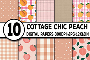 Cottage Chic Peach Digital Papers, a Texture Graphic by Dizzy Art Studio (Thumbnail 1 of 2)