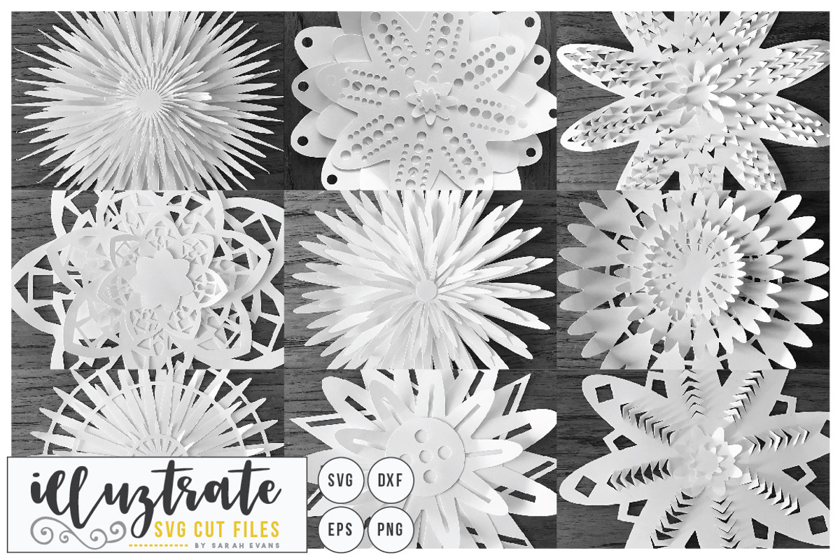 3d Flower SVG Bundle, an Illustration by illuztrate (Photo 1 of 12)