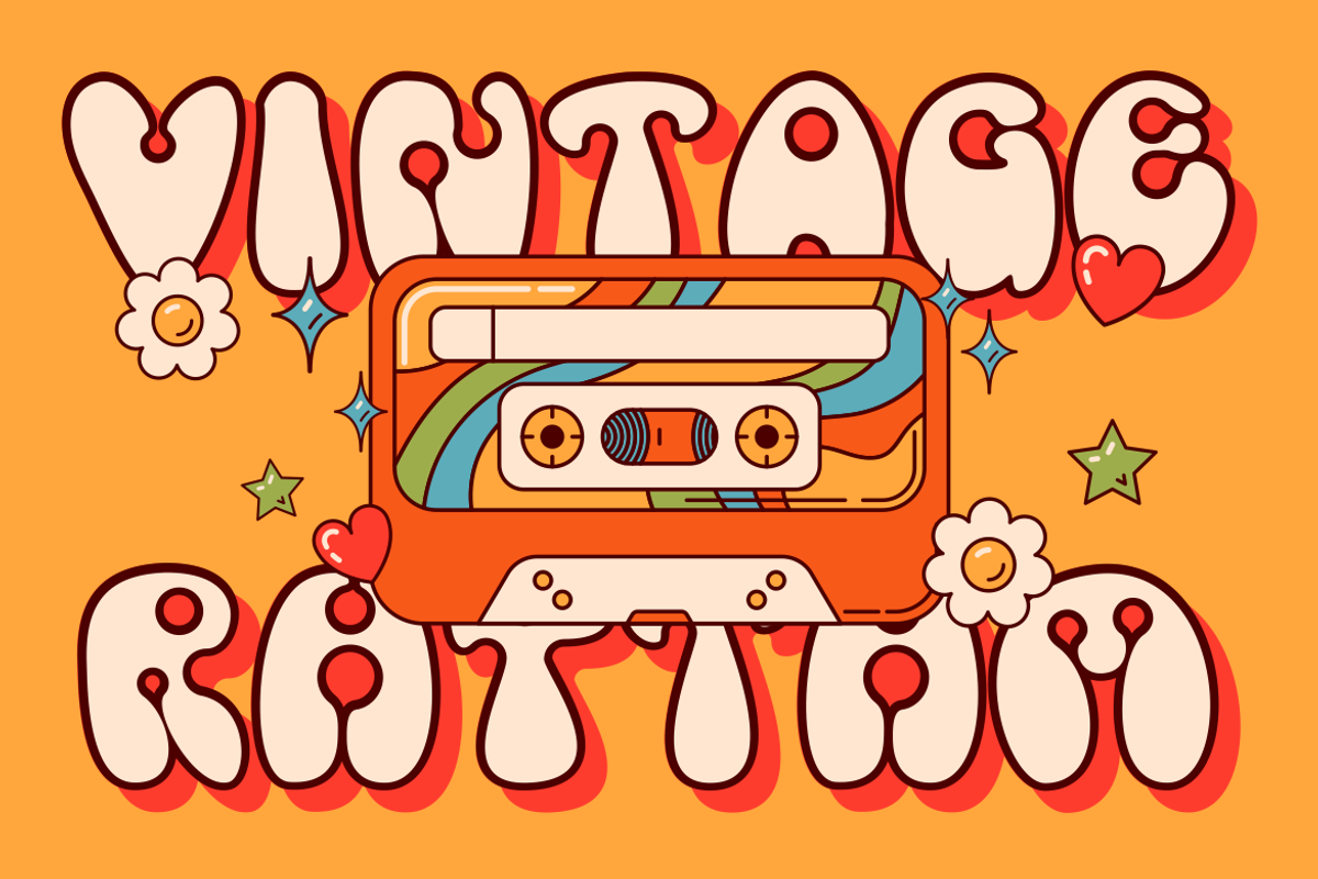 Tango Groove Layered Retro Bubble, a Font by PutraCetol Studio (Photo 2 of 5)