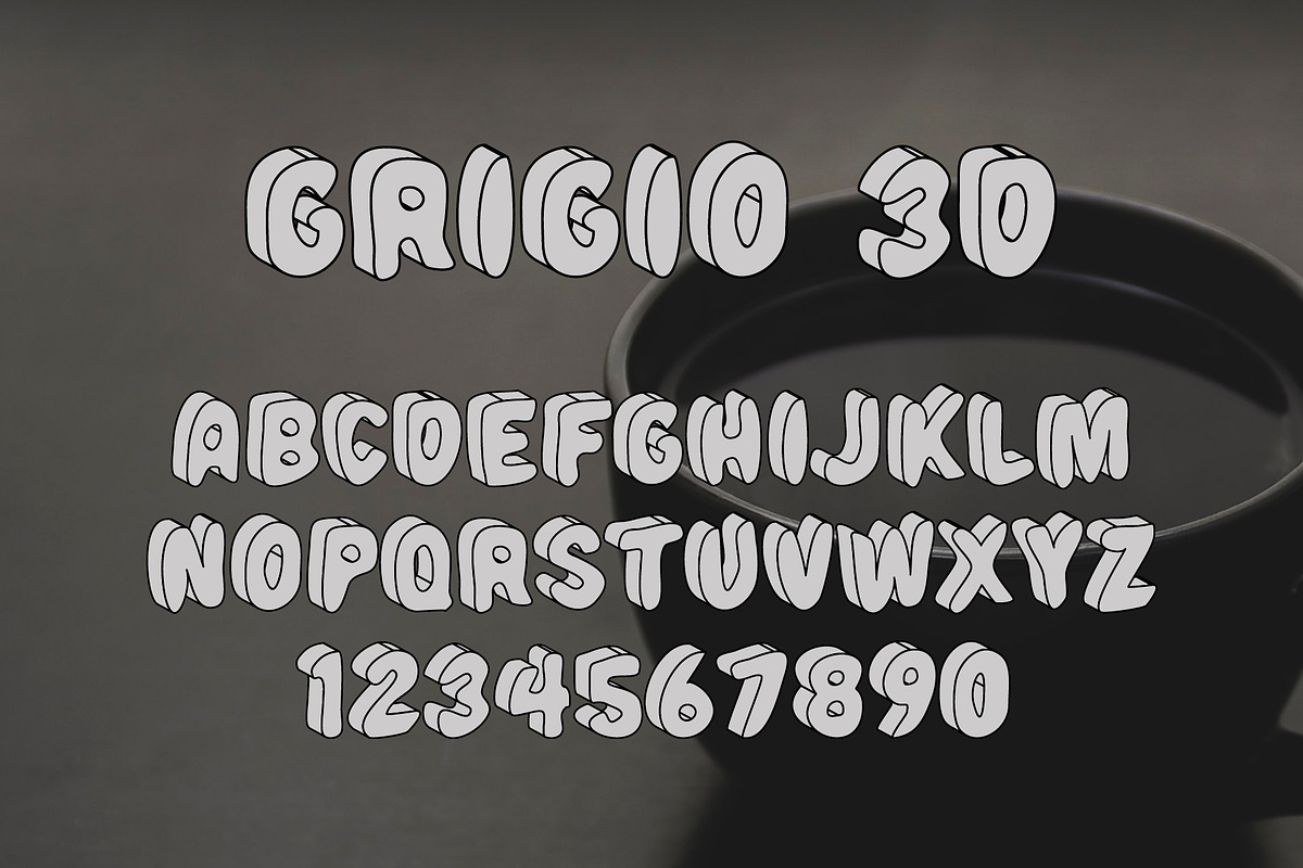 Grigio 3D SVG Color Font preview 2