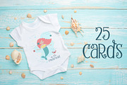 Cute vector little mermaids, a Background Graphic by Samsonchik Store (Thumbnail 3 of 7)