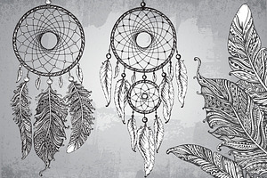 Hand Drawn Dream Catchers