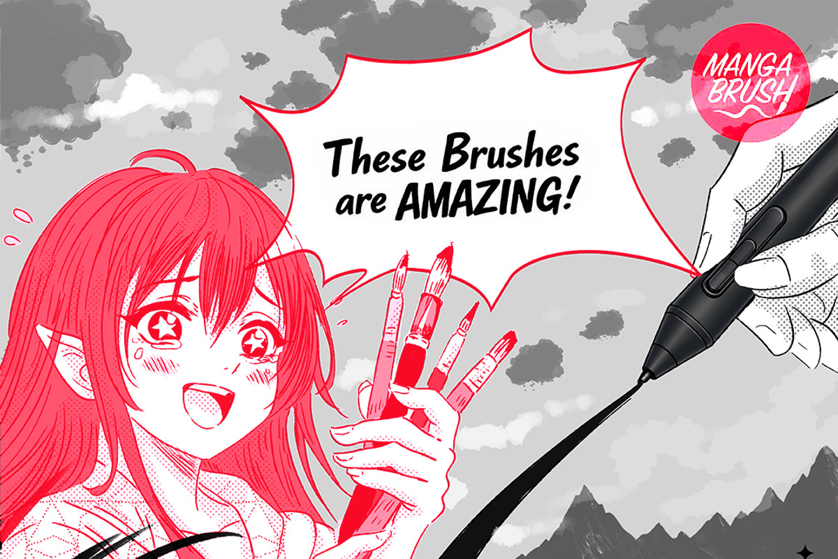 ANIME STARTER BRUSHES - PS / CSP Pro, a Brush Add-On by Manga Brush (Photo 6 of 6)