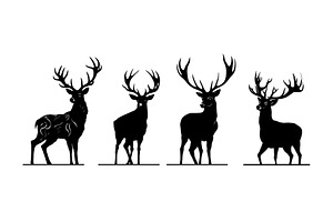 vintage vector deer silhouette