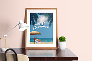 Hello Summer poster. Woman in chaise, a Seasonal Illustration by Vector_Up (Thumbnail 2 of 4)