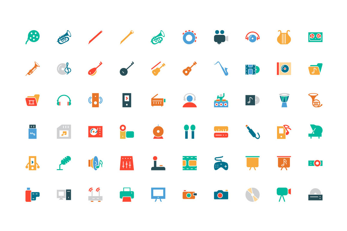 100 Music Colored Icons preview 2