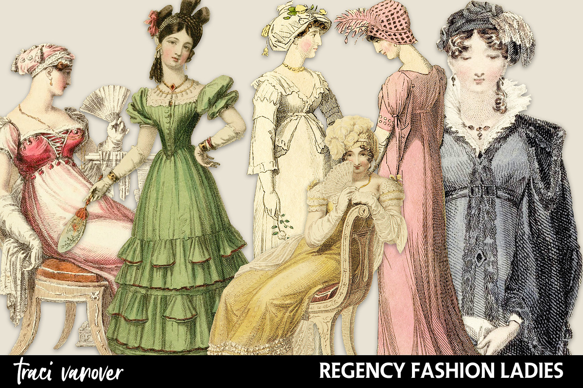 Regency Fashion Image Collection PNG, an Illustration by ephemoire