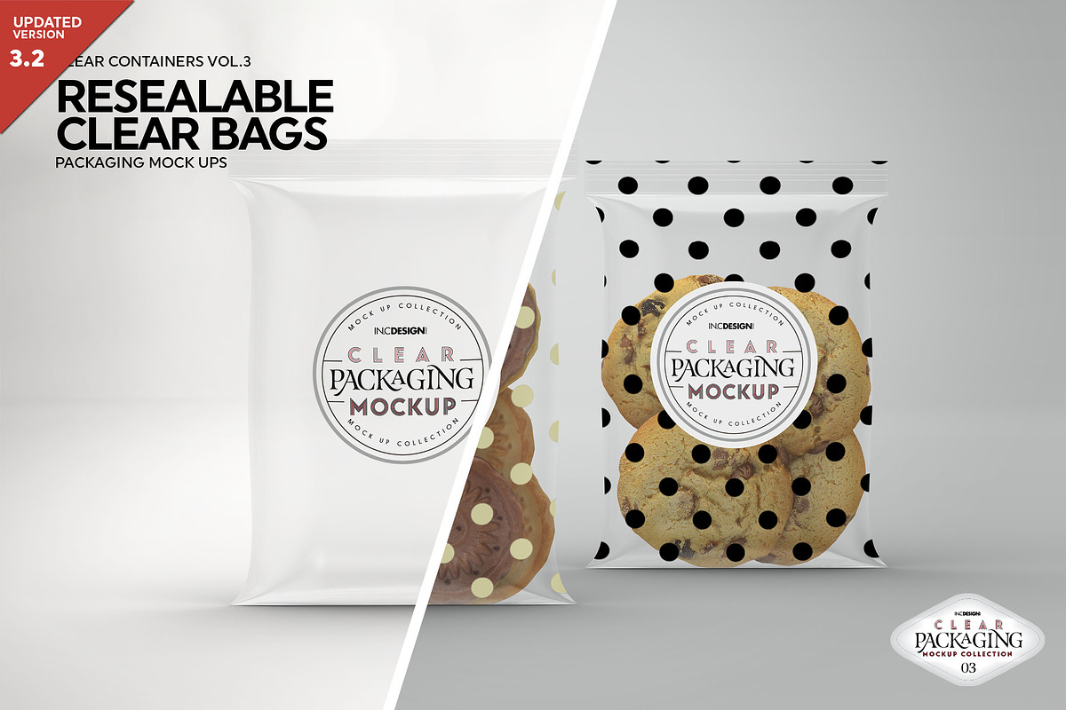 Clear Resealable Bags Mockup, a Cups & Container Mockup by INCDesign (Photo 1 of 8)