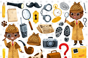 Watercolor Detective Clipart Setete, an Illustration by LeMagiqueBoutique (Thumbnail 3 of 3)