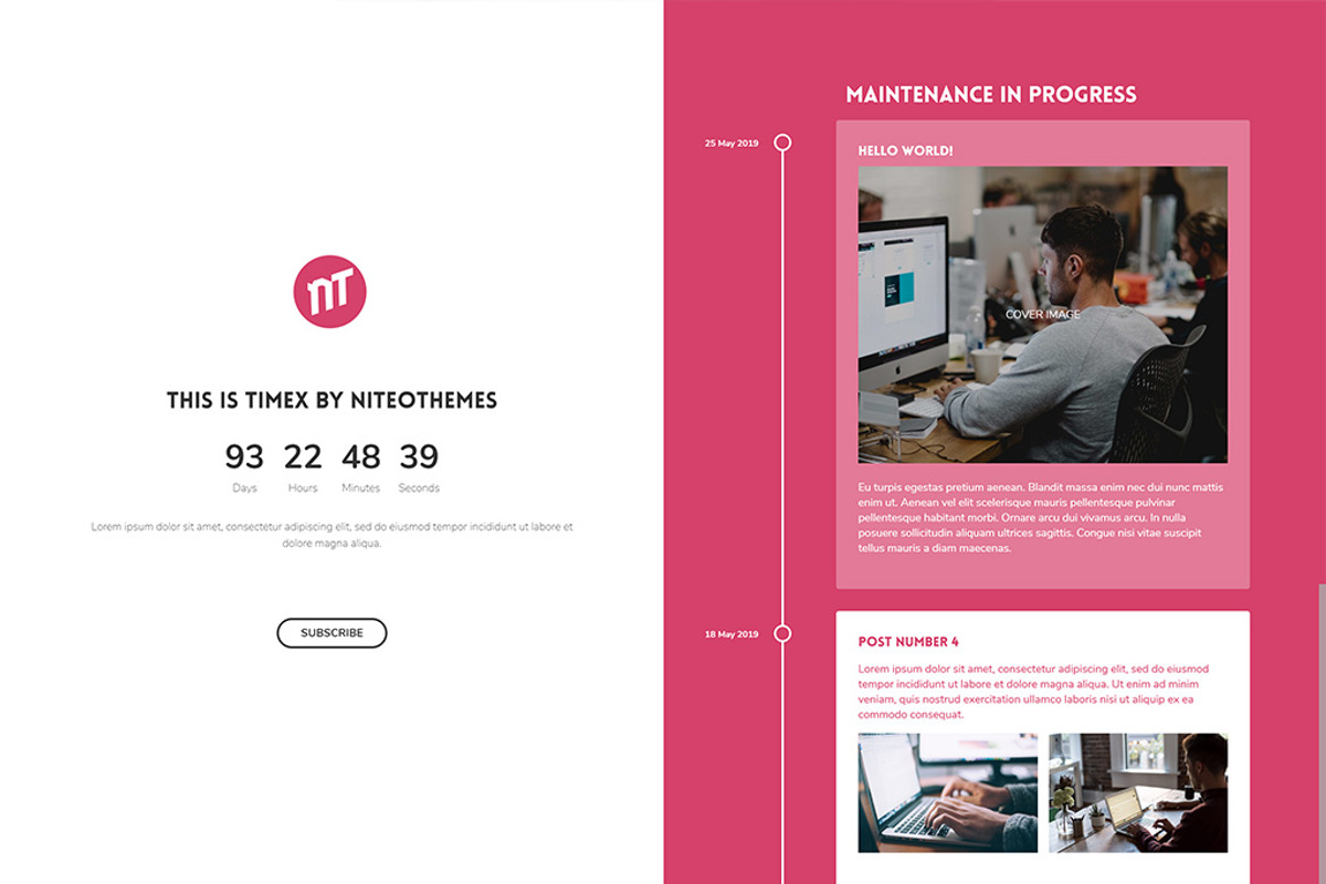 CMP TimeX - Coming Soon landing page, a WordPress Template by NiteoThemes (Photo 6 of 6)