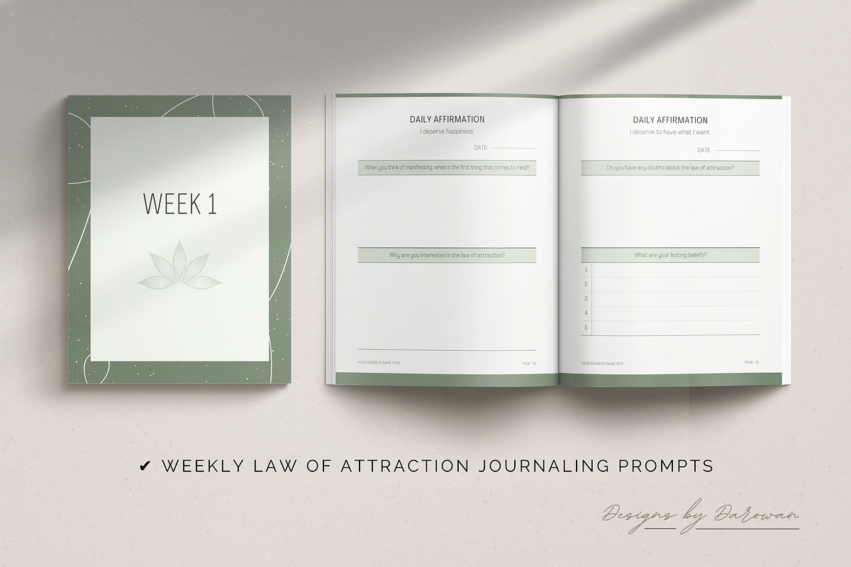 Law of Attraction Workbook | Canva, a Magazine Template by Designs by Darowan (Photo 3 of 9)