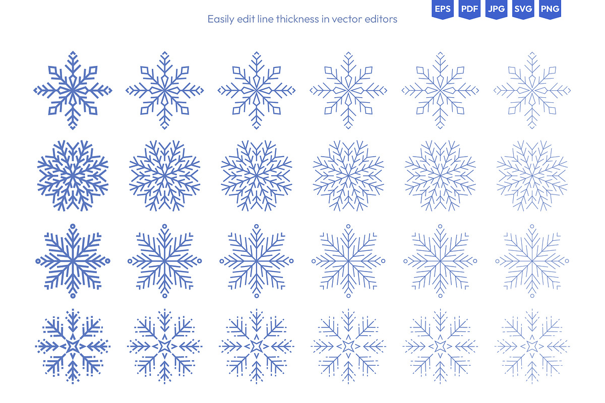 Outline Snowflakes & Winter Icons, an Illustration by Ilia Design (Photo 6 of 10)