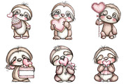 Whimsical Quirky Valentine Sloth PNG, a Graphic by CraftArtStudio (Thumbnail 4 of 6)
