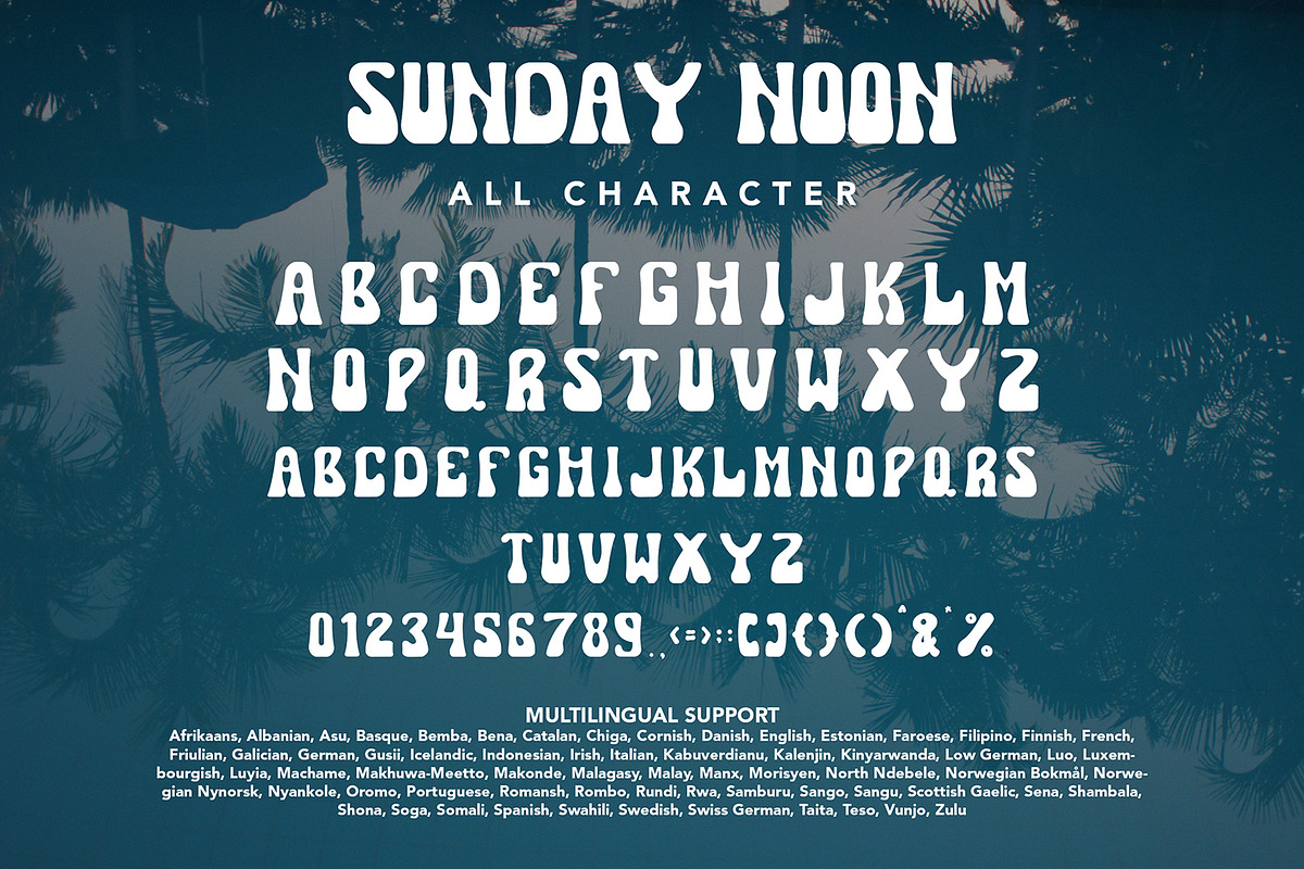 SundayNoon-Groovy Retro Display Font, a Symbol Font by AQR Studio (Photo 9 of 9)