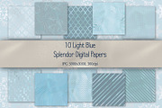 10 Light Blue Chic Digital Papers, a Background Graphic by Kseniya-Omega (Thumbnail 1 of 5)