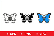 Colorful Butterfly Vector Icon Set, a Solid Icon by Artonix (Thumbnail 1 of 2)