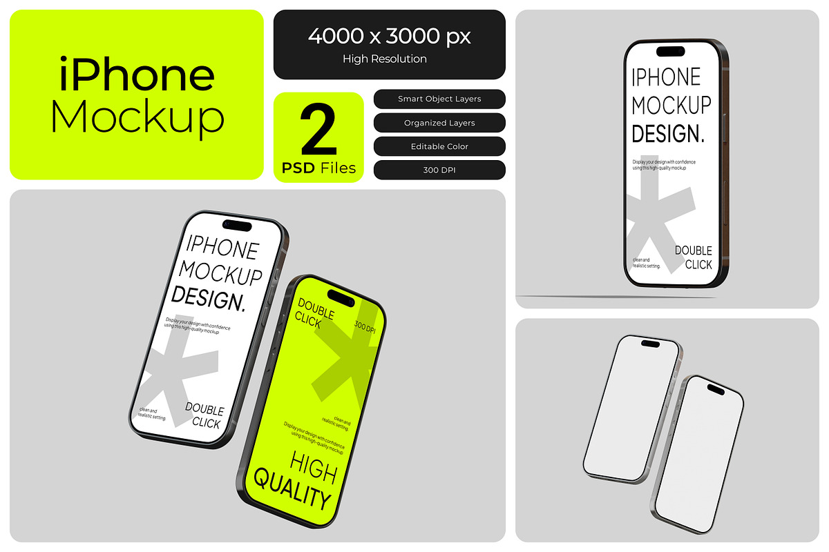 iPhone Mockup, an iPhone Mockup by Bartama Graphic (Photo 1 of 3)