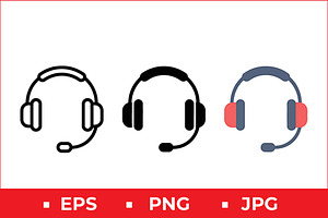 Headset Microphone Vector Art, a Solid Icon by Artonix