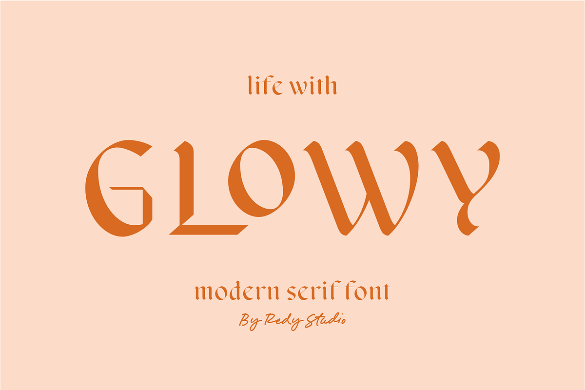 Glowy - Modern Serif Font, a Serif Font by RedyStudio (Photo 1 of 10)