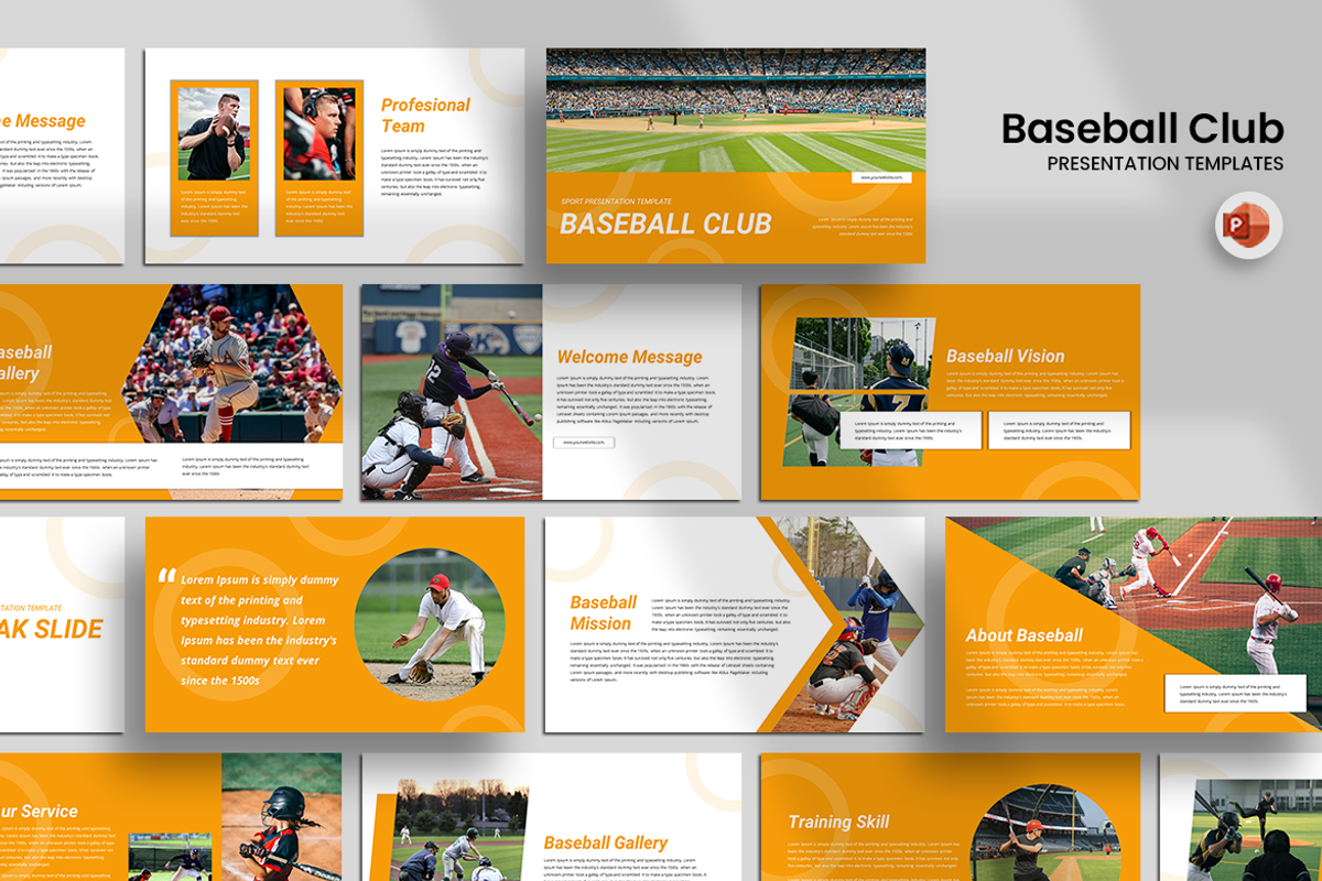Baseball Club - PowerPoint Template, a Presentation Template by QR Design Studio (Photo 1 of 3)