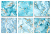 Sky Blue Gold Marble Digital Papers, a Texture Graphic by Dream Creation (Thumbnail 5 of 6)